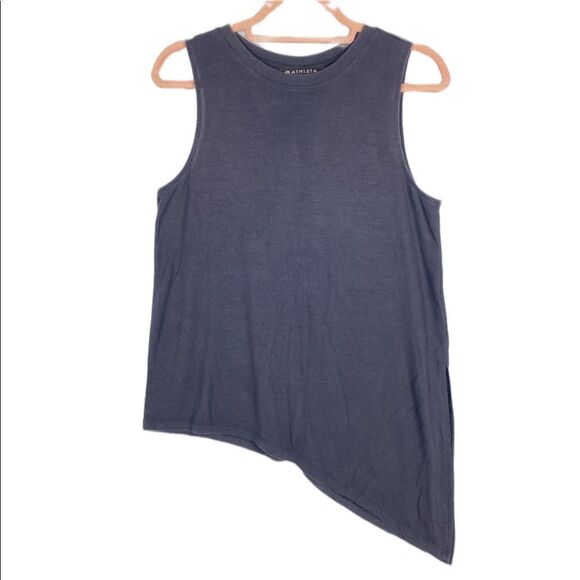 Athleta Black Asymmetric Tank Top Workout Sz Medium - Picture 1 of 4